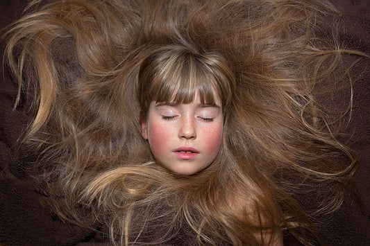 Girl's face and long hair